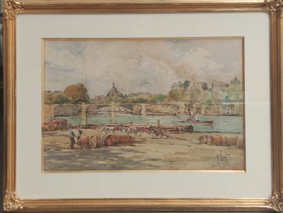 null 
René LEVERD (1872-1938)



marchands de vin, péniches et vapeur à Paris

aquarelle...