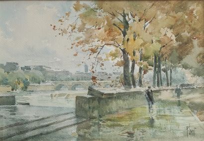 null 
René LEVERD (1872-1938)



Promenade sur les quais de Seine en Automne 

aquarelle...