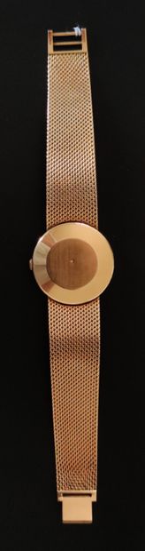 null 
MEN'S BRACELET WATCH IN YELLOW GOLD 750°/00, round case and flexible bracelet,...