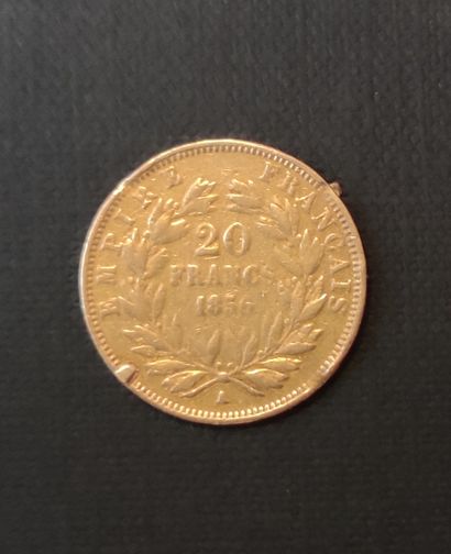 null 
A 20 francs gold coin, formerly mounted, two soldered claw elements

weight...