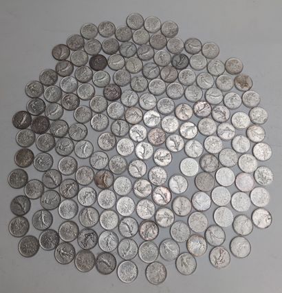 
Lot of 158 French silver PIECES with the...