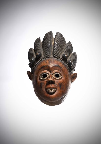 null Bini

(Nigéria) Grand masque au visage expressif surmonté d'une coiffure à crêtes...