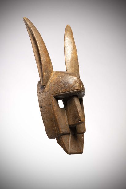 null Bambara Very old hyena mask "suruku" of the kore association.

Light wood worn...