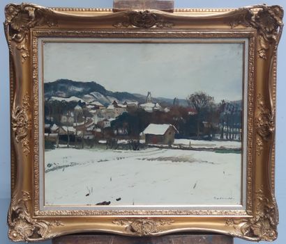 null 
Gaston BALANDE (1880-1971)

Village sous la neige 

Huile sur toile, signée...
