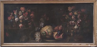 null 
ITALIAN SCHOOL (Rome or Naples) Mid 17th century

Basket of flowers, grapes,...