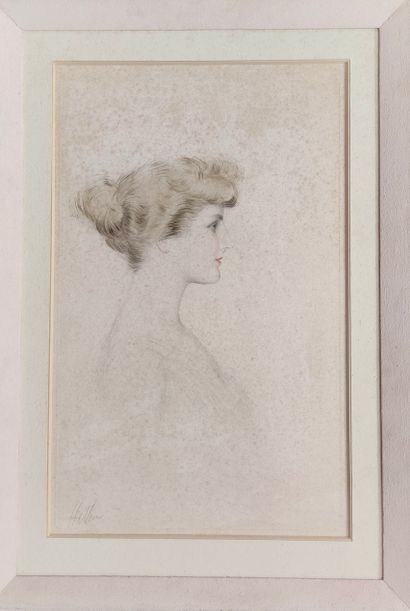 null 
Paul César HELLEU (1859-1927) 

Jeune femme de profil à droite

Gravure à l'...