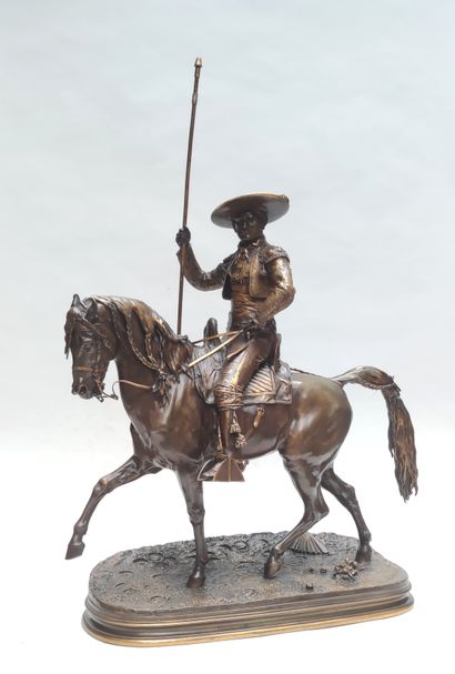 null 
Pierre-Jules MÈNE (1810-1879)

Picador à cheval, 1876

Epreuve en bronze, fonte...