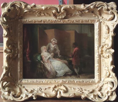 null 
FRENCH SCHOOL Late 18th or early 19th century

Two women and a young servant...