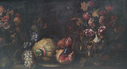 null 
ITALIAN SCHOOL (Rome or Naples) Mid 17th century

Basket of flowers, grapes,...