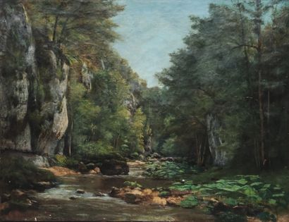  Gustave COURBET (1819-1877)

Le Ruisseau du Puits Noir 

Huile sur toile signée... Gazette Drouot