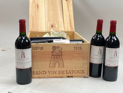 null 12 bouteilles Château Latour 1986 1er GCC Pauillac CB