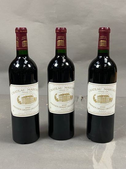 3 bouteilles Château Margaux 2000 1er GCC...