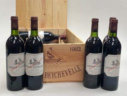 12 bouteilles Château Beychevelle 1982 4ème...