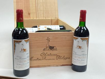 null 12 bouteilles Château Mouton Baronne Philippe 1985 5ème GCC Pauillac CB (BG/NTLB,...