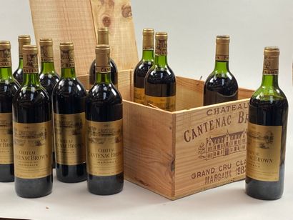 12 bouteilles Château Cantenac Brown 1982...