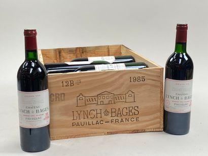 null 12 bouteilles Château Lynch Bages 1985 5ème GCC Pauillac CB (BG)