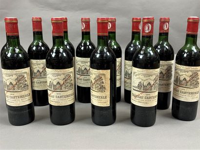 null 12 bouteilles Château Cantemerle 1970 5ème GCC Haut-Medoc CB (NLB, 3 demi ép,...