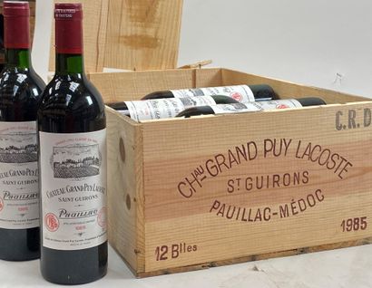 12 bouteilles Château Grand Puy Lacoste 1985...
