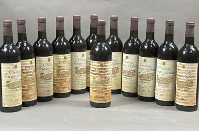 null 12 bottles Château Prieuré-Lichine 1978 4th GCC Margaux CB (BG, stained lab...