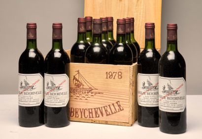 null 12 bouteilles Château Beychevelle 1978 4ème GCC Saint-Julien CB (5 BG, 4 NLB,...