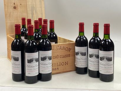 null 12 bottles Château Canon 1981 1er GCC B Saint-Emilion CB (BG)