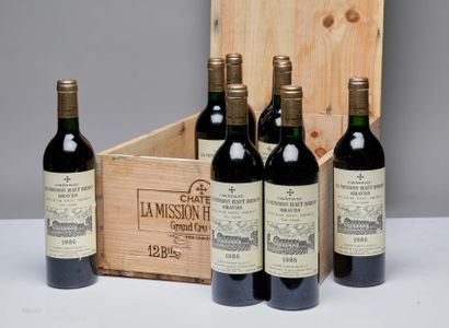 null 12 bouteilles Château La Mission Haut-Brion 1985 GCC Pessac Léognan CB (BG)