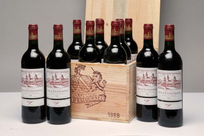 12 bouteilles Château Cos d'Estournel 1988...