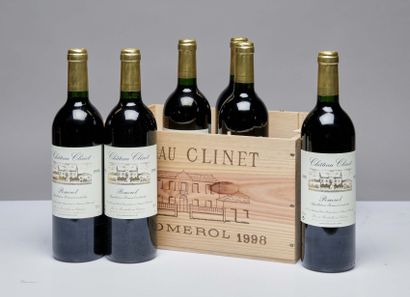 6 bouteilles Château Clinet 1998 Pomerol...