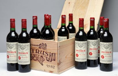 null 12 bouteilles Petrus 1982 cru exceptionnel Pomerol CB