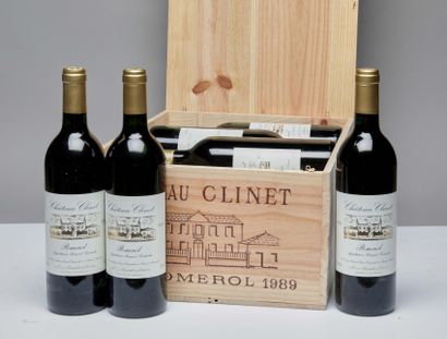 12 bouteilles Château Clinet 1989 Pomerol...