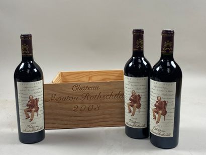 3 bouteilles Château Mouton Rothschild 2003...