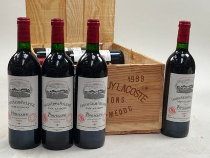 12 bouteilles Château Grand Puy Lacoste 1989...