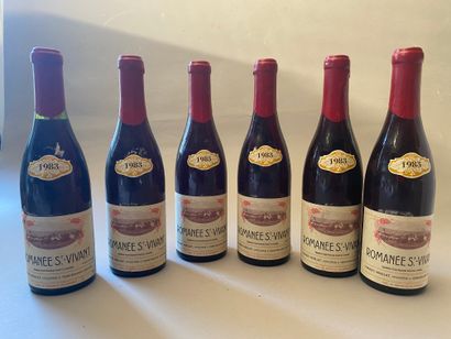6 bouteilles Romanée Saint-Vivant 1983 GC...