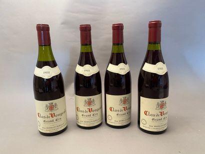 4 bouteilles Clos de Vougeot 1988 GC Dom...