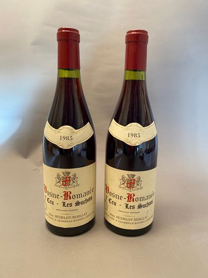 null 2 bottles Vosne-Romanée Les Suchots 1985 1er C Dom Hudelot-Noëllat
