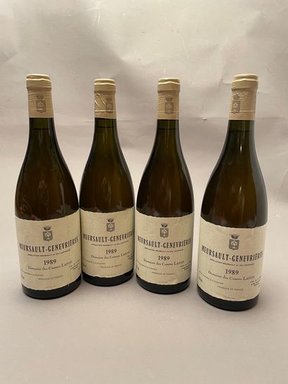 4 bouteilles Meursault-Genevrières 1989 1er...