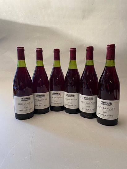 6 bouteilles Clos de la Roche 1988 GC Domaine...