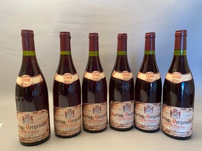 6 bouteilles Corton Clos des Vergennes 1988...