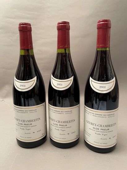 3 bottles Gevrey-Chambertin Clos Prieur 1988...