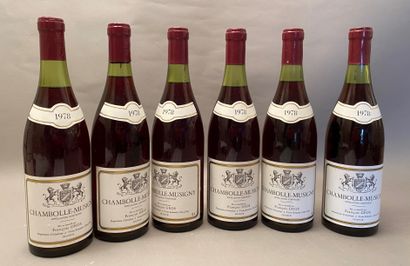 6 bouteilles Chambolle-Musigny 1978 1er C...
