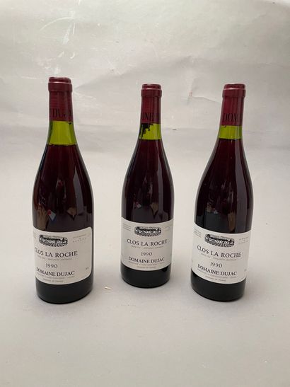 3 bouteilles Clos de la Roche 1990 GC Domaine...