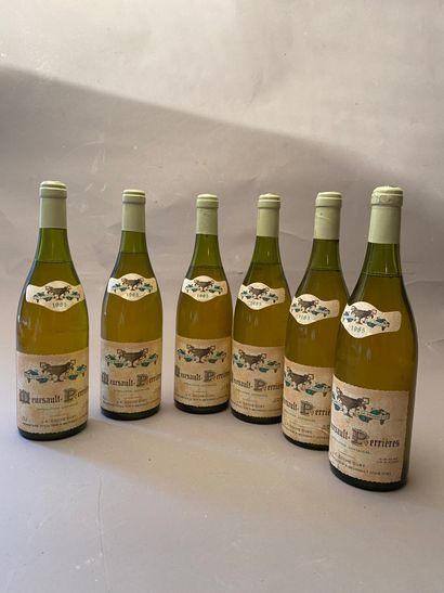 6 bouteilles Meursault-Perrières 1985 Dom...