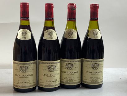 4 bouteilles Clos Vougeot 1988 GC Dom Louis...