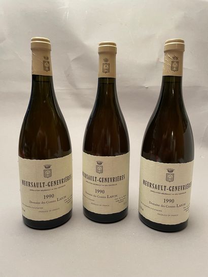 3 bouteilles Meursault-Genevrières 1990 1er...