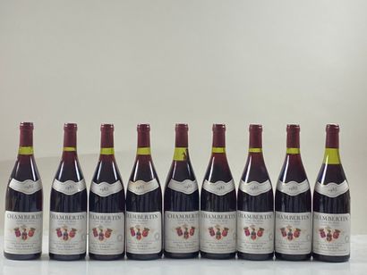 9 bouteilles Chambertin Clos de Bèze 1983...