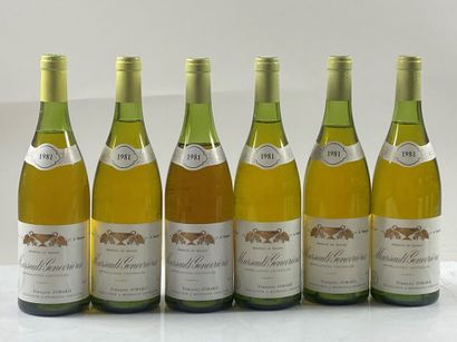 null 6 bouteilles Meursault Genevrières 1981 1er C François Jobard (1 à 6 cm)