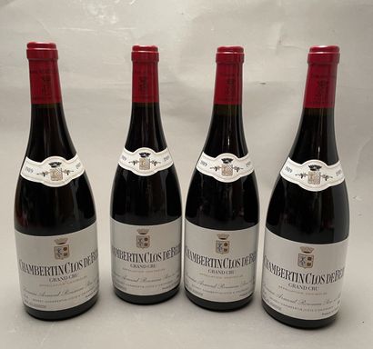 4 bouteilles Chambertin Clos de Bèze 1989...