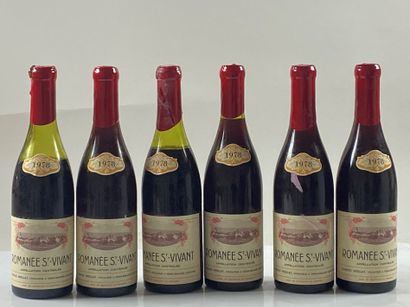 6 bouteilles Romanée Saint-Vivant 1978 GC...