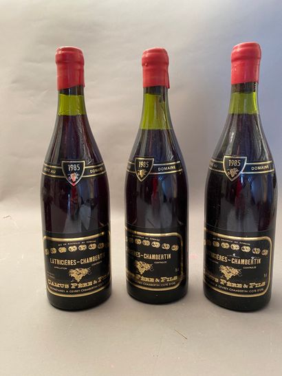 3 bouteilles Latricières-Chambertin 1985...