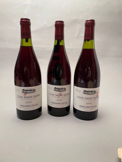 3 bouteilles Clos Saint-Denis 1990 GC Domaine...